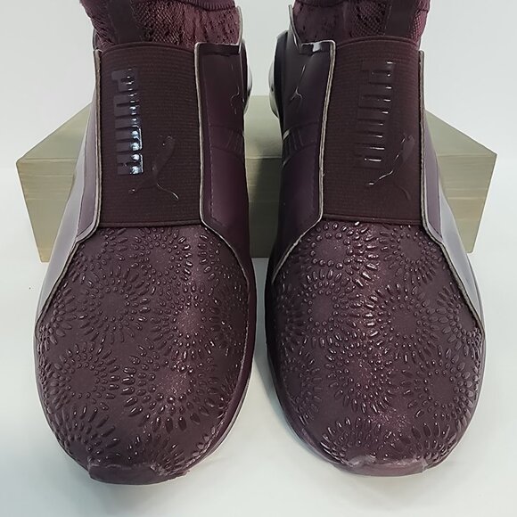 Puma Womens Fierce KRM Sneakers 9 High Top Burgundy Trainers - Picture 3 of 10